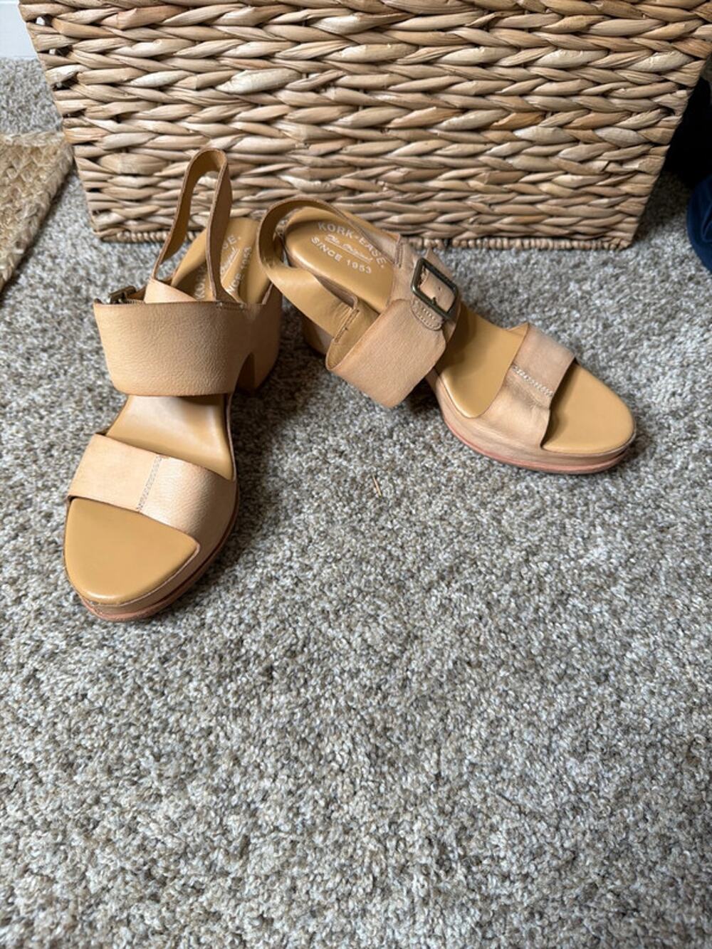 Kork Ease 10 leather hidden platform, sandals, EUC 10 749